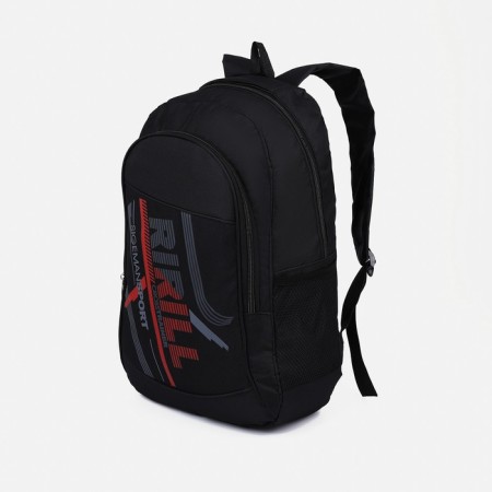 Male backpack on a zipper, 3 outer pockets, black color-2
