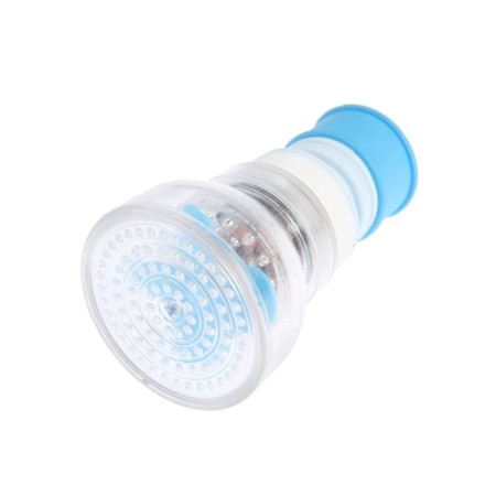 Zein aerator, increasing in length, stream adjustment, plastic, blue