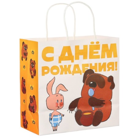 Gift package, 22x22x1 cm, craft, packaging, Winnie the Pooh-2