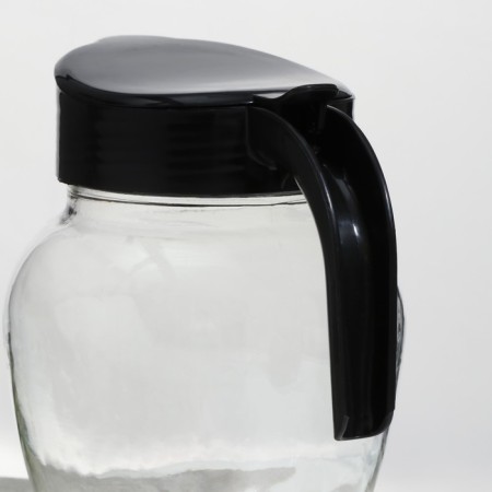 Kuvshin "Lantern", glass, 1.5 l, with a black lid-2