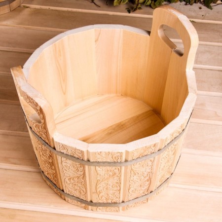 Gang made of linden, 10 l, with embossing, patterns-5