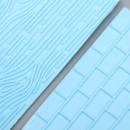 Border stencil plastic "Wood+brick" set 2pcs 14.5x6.8 cm-2