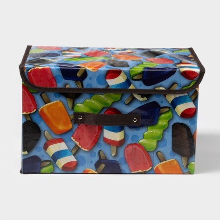 Stelly box for storage with a lid "Eskimo", 38.5 × 25 × 24.5 cm, blue color-1
