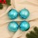 Set of balls plastic D-8 cm, 4 pcs "vintage" blue