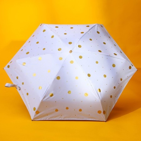 Mechanical female umbrella, 6 knitting needles, white color.-1