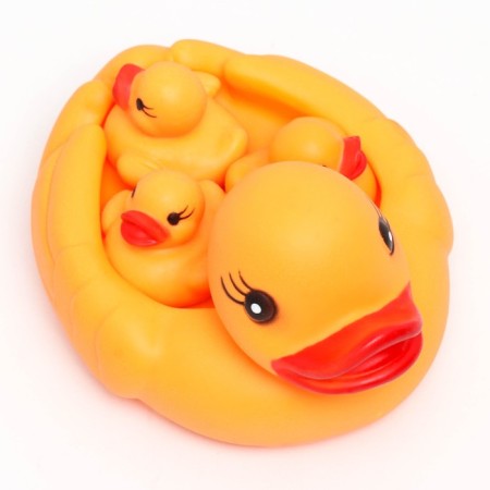A set of bathing toys in the bath "Mom Duck and three ducks" 4 pcs, rubber, 13 x 6 cm-3