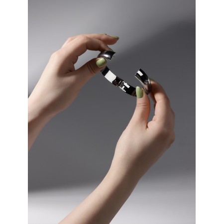 Bracelet cuff "Trend" volumetric, metal, color silver-1