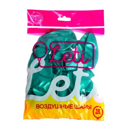 Latex ball 12 ", metal, set 12 pcs., Green color-2