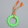 Chewing toy with a rope "Ring with a tail", green