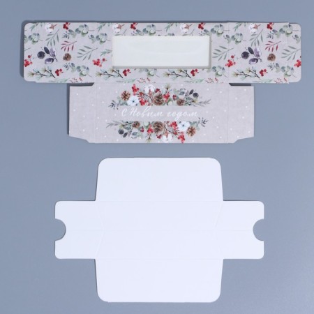 Box for Makarun "Festive watercolor" 12 x 5.5 x 5.5 cm, New Year-3