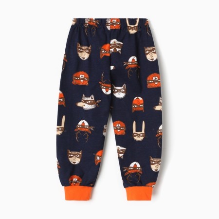 Pajamas for boys, dark blue color, height 116 cm-9