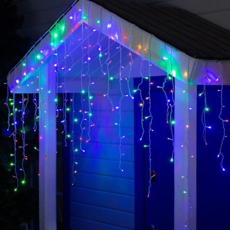 Garland "fringe" 3 × 0.9 m, IP44, UMS, white thread, 232 LED, glow of Multi, 220 V