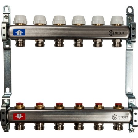 Collector Group Stout SMS 0922 000006, 1 "X3/4", 6 outputs, without consumables, stainless steel steel