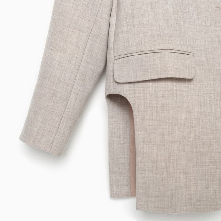 Women's jacket with side cuts MIST size 48-50, beige color-8