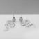 Earrings Metal "Snake" Uroboros Mini, Color Silver