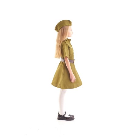 Платье военное для девочки, пилотка, ремень, 8-10 лет, рост 140-152 см-1