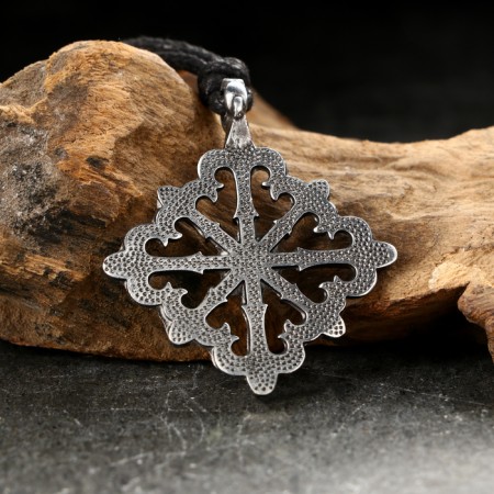 Amulet-cords, Totem "Cross with lilies" No. 38, Metal-2