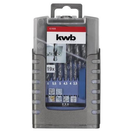 Set of drill on metal KWB, 1-10 mm, sharpening angle 118 °, steel HSS-R, 19 pcs-1