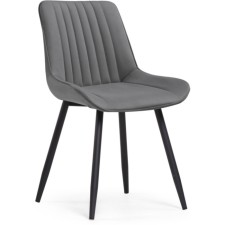 Stool on a metal frame Seda metal/velor, black/dark gray 50.5x57x83 cm