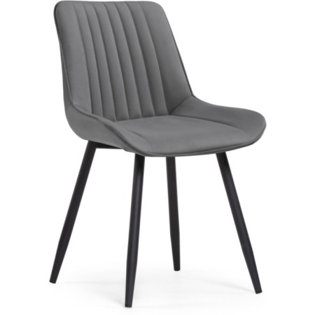 Stool on a metal frame Seda metal/velor, black/dark gray 50.5x57x83 cm