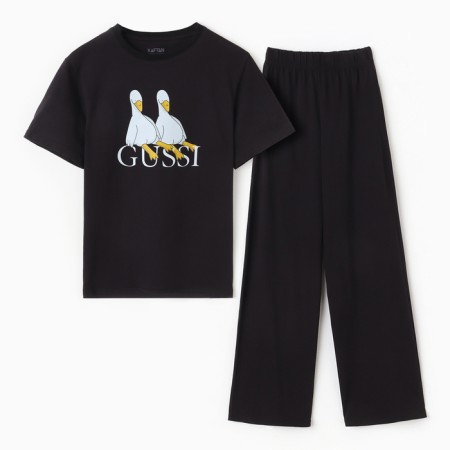 Pajama female (T -shirt and trousers) KAFTAN GUSSI p. 48-50, black-5