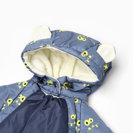 Demicine-zone overalls for a boy, color graphite/print, height 62-68 cm-1