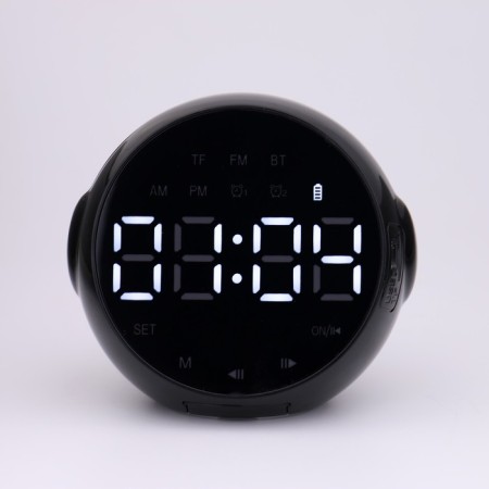 Clock - Electronic desk alarm clock: column, Bluetooth, TF card, 8 x 8.5 cm, USB-1