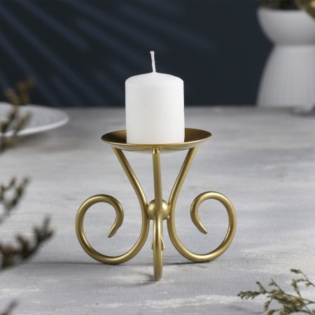 Summary "Vesel N" metal per candle, 9.5x7.6 cm, golden