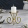 Summary "Vesel N" metal per candle, 9.5x7.6 cm, golden