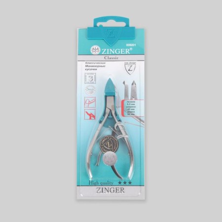 Manicure nippers for cuticle, double spring, 10.5 cm, blade length-6 mm, on the blist, silver color, B-188 (450) -s-s lj-2