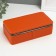 Casket to the leatherette for jewelry "Small ripples" orange 10x18x6 cm