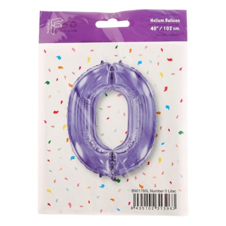 Foil ball 40 “number 0”, lilac, lilac-1