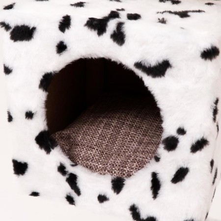 House for cats with a claw, with a site and shelf, 65 x 51 x 173 cm, Dalmatian-7