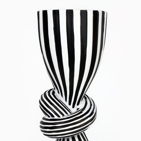Click for one candle "Knot", white-black color 39 x 10.5 x 10.5 cm-3