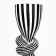 Click for one candle "Knot", white-black color 39 x 10.5 x 10.5 cm