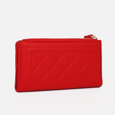 Women's wallet on magnets, red color-1
