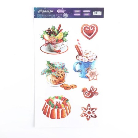 Stickers on the glass "New Year's sweets", reusable, 20 x 34 cm, New Year