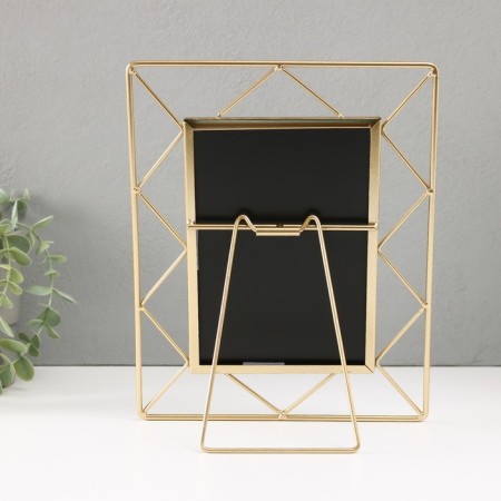Photo frame Metal in 1 photo 13x18 cm "Loft. Triangles" gold 20.5x1x25 cm-2