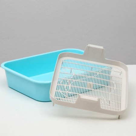 Moore-Muu toilet for cats, with a grid, 33.2 x 25.6 x 7.2 cm blue-3