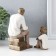 Polystone souvenir "Father reads the son" of "bronze, white-brown set 2 pcs 14x9.5x15 cm