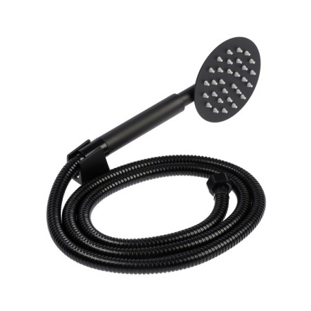 Bath mixer Zein Z2649F, short spout, shower set, stainless steel, black-9