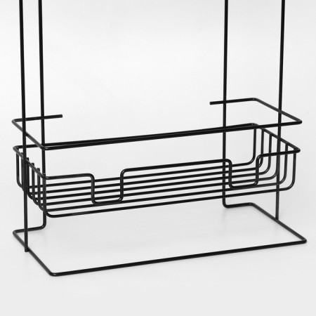 Rectangular shelf 3-long, 12.5 × 66 × 29.5 cm, black color-5