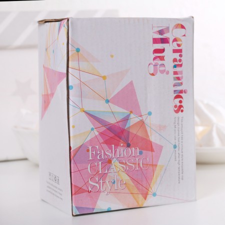 Ceramic mug "Organics", 400 ml, with a mirror cover, MIX drawing-6