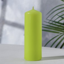 Candle - cylinder, 4 × 12 cm, 15 hours, pistachio