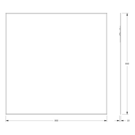 EvoForm mirror, with fatset, 5 mm, 80x80 cm-1