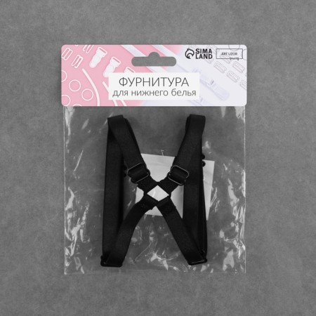 The straps of textile, cross -shaped, 1 cm, black color-8