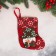 Soft suspension "sock - a snowman in a green hat" 13x17 cm, burgundy