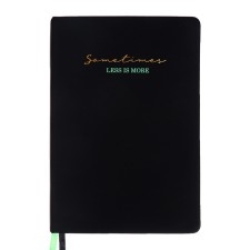 The diary is low, A5, 136 sheets, leatherette, Devente. Ultra, hard cover, foil embossing, perforation, liesse, block 70%, black/green