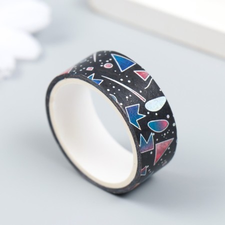 Adhesive tape paper "Space signs" set of 4 pcs width 0.5; 1; 1.5 cm winding 2.5 m-2