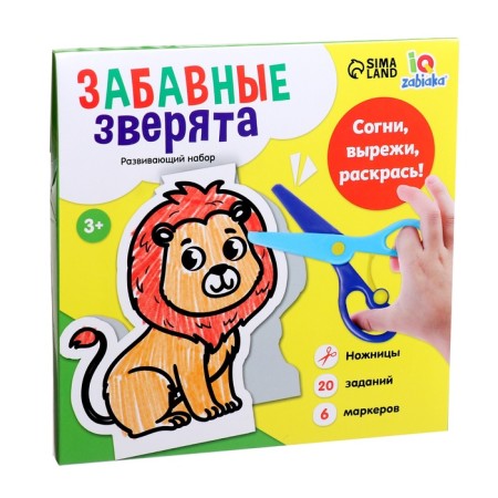 Developing set "Funny animals", 20 tasks, 3+-6